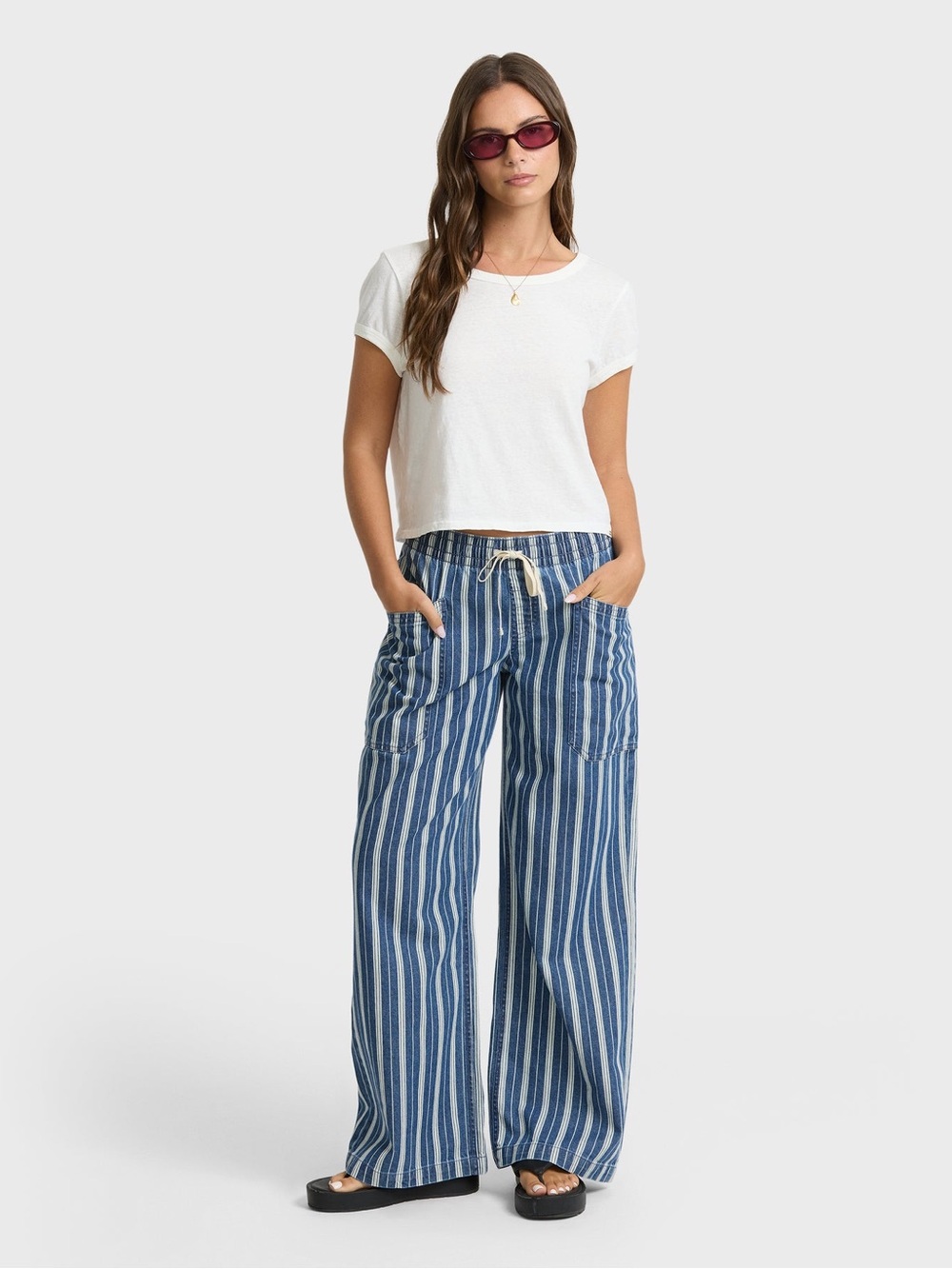 Billabong Zonte Elastic Waist Saltwashed Denim Pants